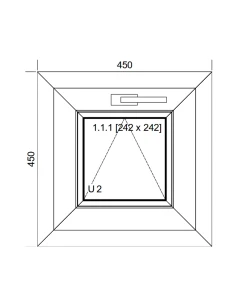Kunststofffenster PVC Fenster 45x45 cm KIPP Aluplast Ideal 8000 2