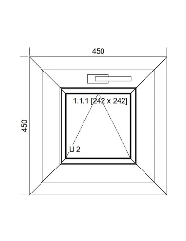 Kunststofffenster PVC Fenster 45x45 cm KIPP Aluplast Ideal 8000