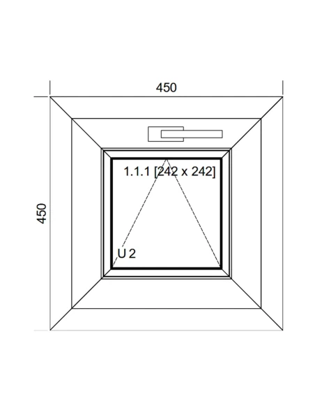 Kunststofffenster PVC Fenster 45x45 cm KIPP Aluplast Ideal 8000