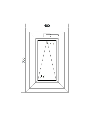 Kunststofffenster PVC Fenster 40x60 cm KIPP Aluplast Ideal 8000