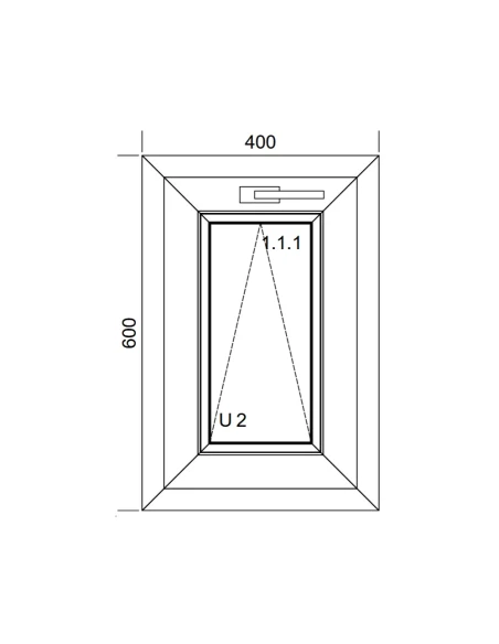 Kunststofffenster PVC Fenster 40x60 cm KIPP Aluplast Ideal 8000