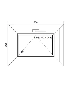 Kunststofffenster PVC Fenster 60x45 cm KIPP Aluplast Ideal 8000 2