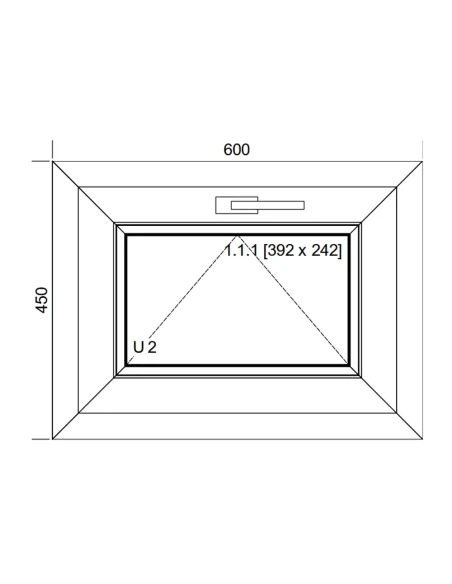 Kunststofffenster PVC Fenster 60x45 cm KIPP Aluplast Ideal 8000