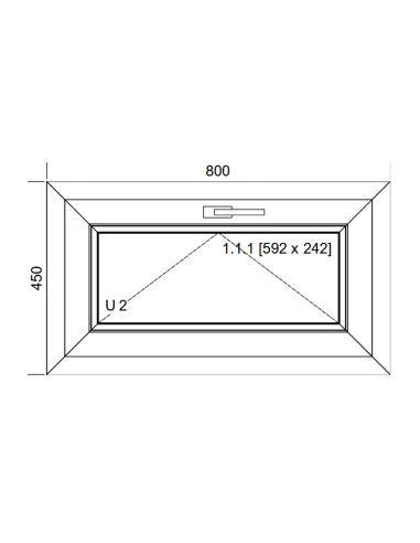 Kunststofffenster PVC Fenster 80x45 cm KIPP Aluplast Ideal 8000