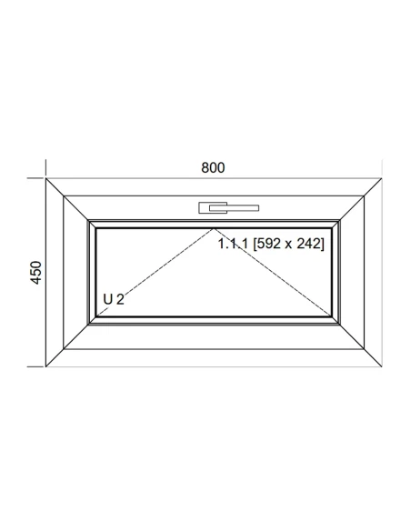 Kunststofffenster PVC Fenster 80x45 cm KIPP Aluplast Ideal 8000