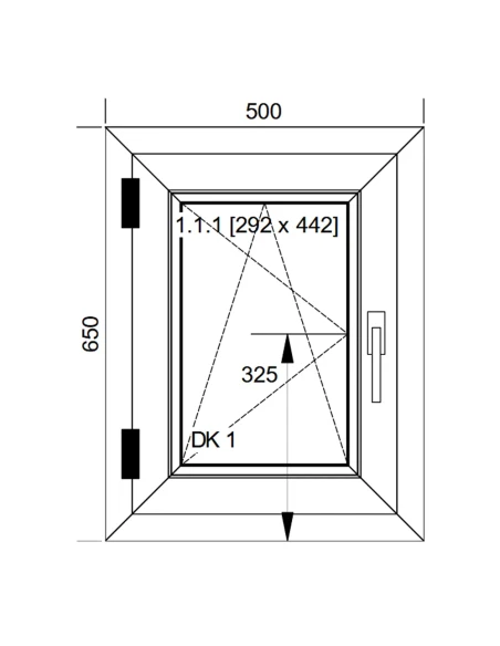 Kunststofffenster PVC Fenster 50x65 cm DREH/KIPP Aluplast Ideal 8000