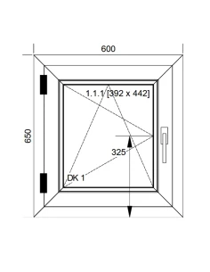 Kunststofffenster PVC Fenster 60x65 cm DREH/KIPP Aluplast Ideal 8000 2