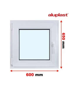 Kunststofffenster PVC Fenster 60x65 cm DREH/KIPP Aluplast Ideal 8000