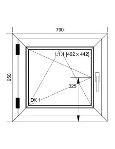 Kunststofffenster PVC Fenster 70x65 cm DREH/KIPP Aluplast Ideal 8000 2