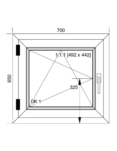 Kunststofffenster PVC Fenster 70x65 cm DREH/KIPP Aluplast Ideal 8000