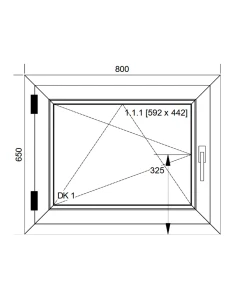 Kunststofffenster PVC Fenster 80x65 cm DREH/KIPP Aluplast Ideal 8000 2