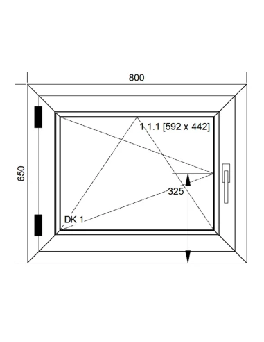 Kunststofffenster PVC Fenster 80x65 cm DREH/KIPP Aluplast Ideal 8000