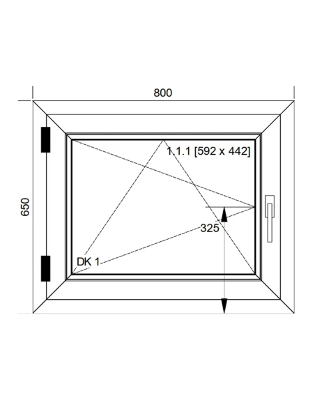 Kunststofffenster PVC Fenster 80x65 cm DREH/KIPP Aluplast Ideal 8000