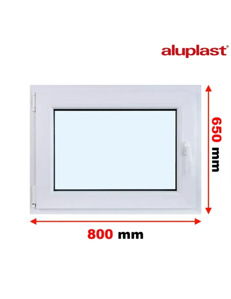 Kunststofffenster PVC Fenster 80x65 cm DREH/KIPP Aluplast Ideal 8000