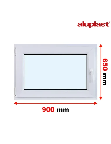 Kunststofffenster PVC Fenster 90x65 cm DREH/KIPP Aluplast Ideal 8000