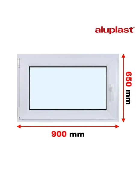 Kunststofffenster PVC Fenster 90x65 cm DREH/KIPP Aluplast Ideal 8000