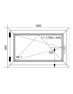 Kunststofffenster PVC Fenster 100x65 cm DREH/KIPP Aluplast Ideal 8000 2