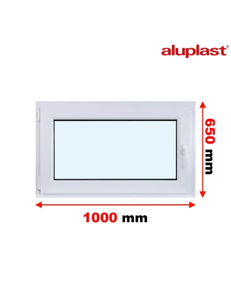 Kunststofffenster PVC Fenster 100x65 cm DREH/KIPP Aluplast Ideal 8000