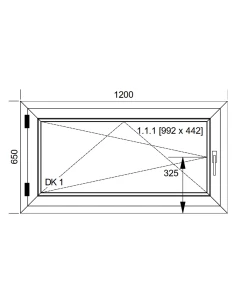 Kunststofffenster PVC Fenster 120x65 cm DREH/KIPP Aluplast Ideal 8000 2