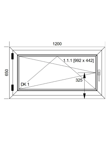 Kunststofffenster PVC Fenster 120x65 cm DREH/KIPP Aluplast Ideal 8000