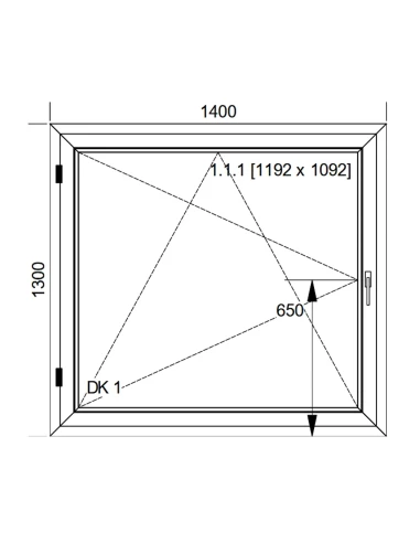 Kunststofffenster PVC Fenster 140x130 cm DREH/KIPP Aluplast Ideal 8000