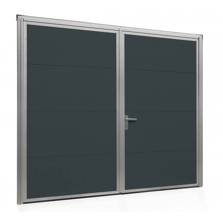 Aluminium Garagentor Zweiflügelig mit Paneel - 243 cm x 207 cm