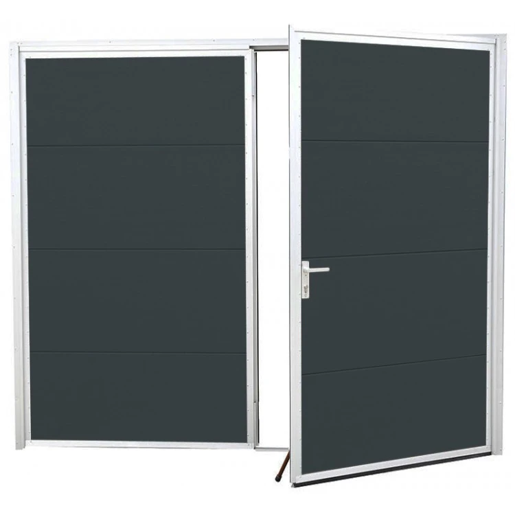 Aluminium Garagentor Zweiflügelig mit Paneel - 243 cm x 207 cm