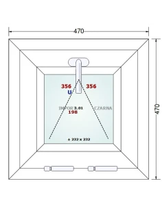 Kunststofffenster PVC Fenster 47x47 cm KIPP Gealan S 9000 2