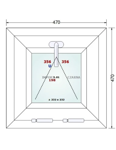 Kunststofffenster PVC Fenster 47x47 cm KIPP Gealan S 9000