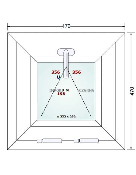 Kunststofffenster PVC Fenster 47x47 cm KIPP Gealan S 9000
