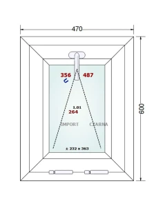 Kunststofffenster PVC Fenster 47x60 cm KIPP Gealan S 9000 2