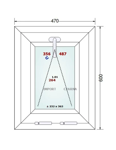 Kunststofffenster PVC Fenster 47x60 cm KIPP Gealan S 9000