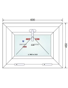 Kunststofffenster PVC Fenster 60x45 cm KIPP Gealan S 9000 2