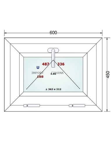 Kunststofffenster PVC Fenster 60x45 cm KIPP Gealan S 9000