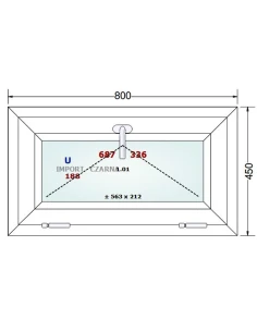Kunststofffenster PVC Fenster 80x45 cm KIPP Gealan S 9000 2