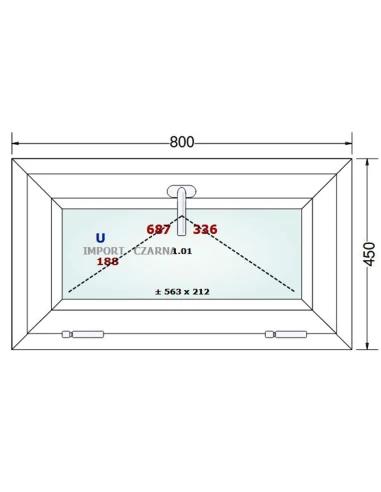 Kunststofffenster PVC Fenster 80x45 cm KIPP Gealan S 9000
