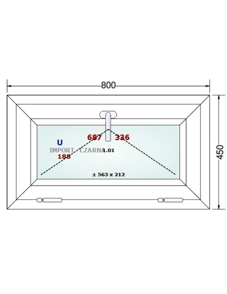 Kunststofffenster PVC Fenster 80x45 cm KIPP Gealan S 9000