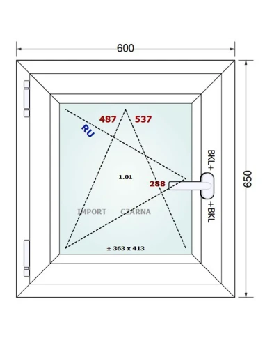 Kunststofffenster PVC Fenster 60x65 cm DREH/KIPP Gealan S 9000