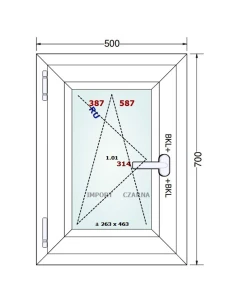 Kunststofffenster PVC Fenster 50x70 cm DREH/KIPP Gealan S 9000 2