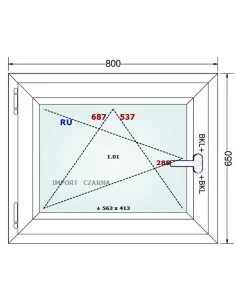 Kunststofffenster PVC Fenster 80x65 cm DREH/KIPP Gealan S 9000 2