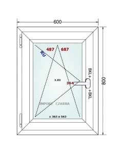Kunststofffenster PVC Fenster 60x80 cm DREH/KIPP Gealan S 9000 2