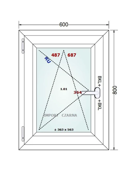 Kunststofffenster PVC Fenster 60x80 cm DREH/KIPP Gealan S 9000