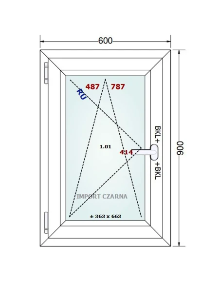 Kunststofffenster PVC Fenster 60x90 cm DREH/KIPP Gealan S 9000