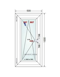 Kunststofffenster PVC Fenster 50x100 cm DREH/KIPP Gealan S 9000 2