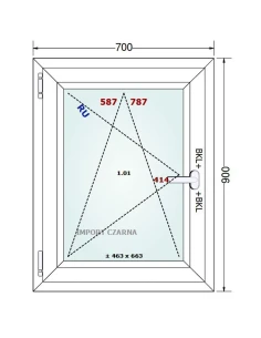 Kunststofffenster PVC Fenster 70x90 cm DREH/KIPP Gealan S 9000 2