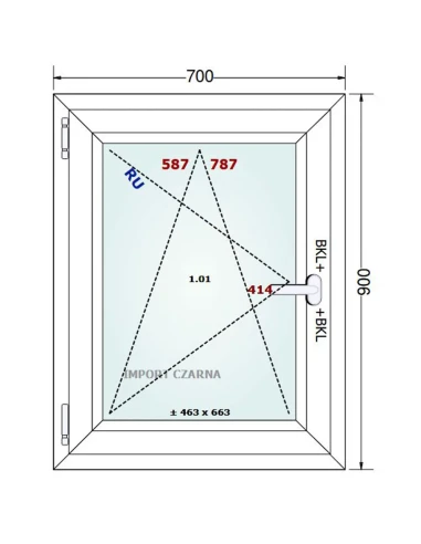Kunststofffenster PVC Fenster 70x90 cm DREH/KIPP Gealan S 9000