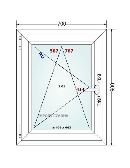 Kunststofffenster PVC Fenster 70x90 cm DREH/KIPP Gealan S 9000