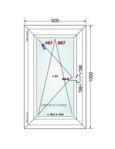 Kunststofffenster PVC Fenster 60x100 cm DREH/KIPP Gealan S 9000 2