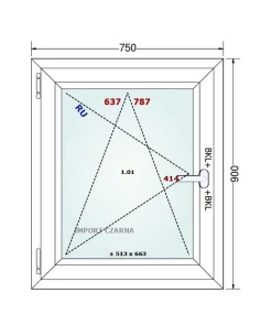 Kunststofffenster PVC Fenster 75x90 cm DREH/KIPP Gealan S 9000 2