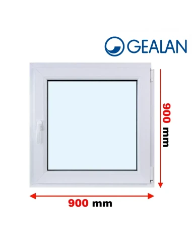 Kunststofffenster PVC Fenster 90x90 cm DREH/KIPP Gealan S 9000